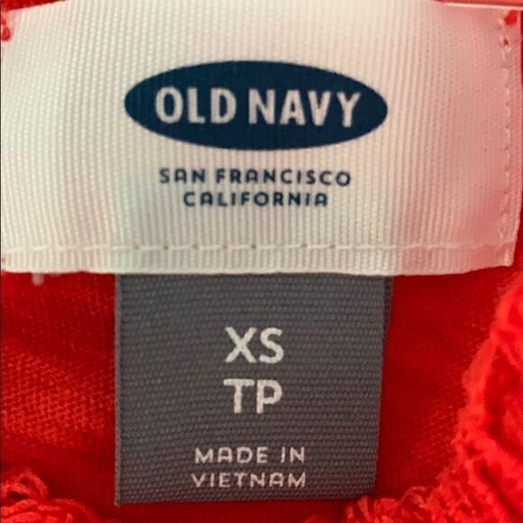 Old Navy lace short sl. Orange cold shoulder top - Picture 7 of 8